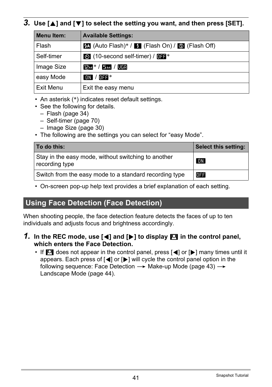 Using face detection (face detection) | Casio EXILIM EX-Z25 User Manual | Page 41 / 193