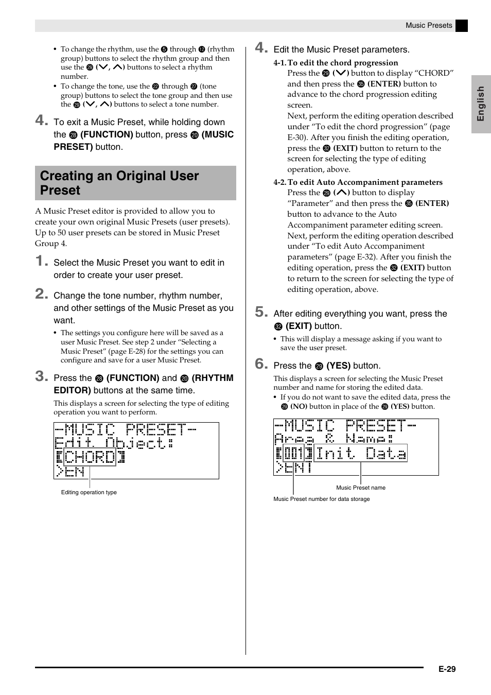 Creating an original user preset | Casio PX350-ES-1A User Manual | Page 31 / 79