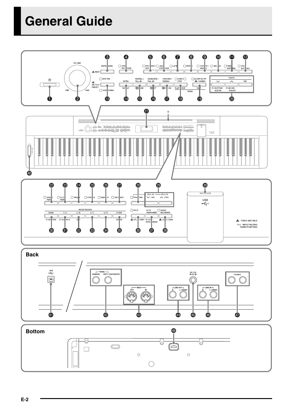 General guide | Casio PX350-ES-1A User Manual | Page 4 / 79
