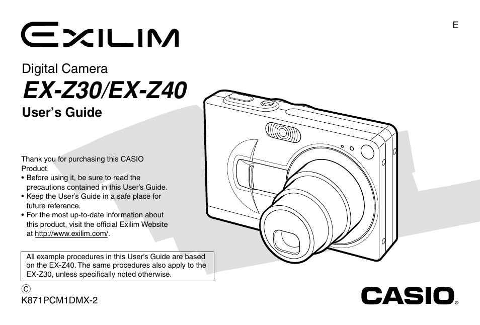 Casio EX-Z30/EX-Z40 User Manual | 198 pages