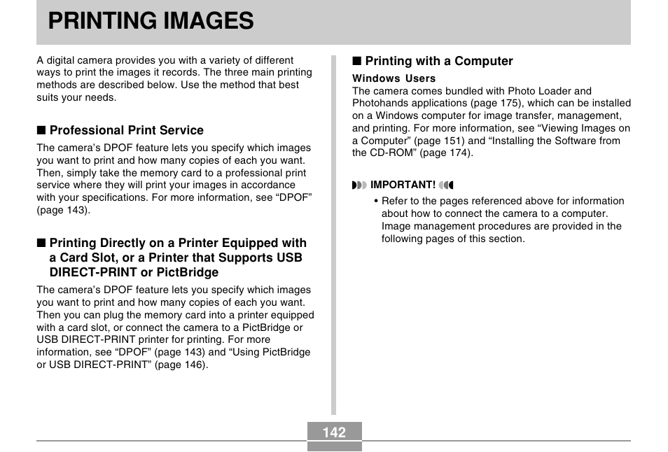 Printing images | Casio EX-Z30/EX-Z40 User Manual | Page 142 / 198