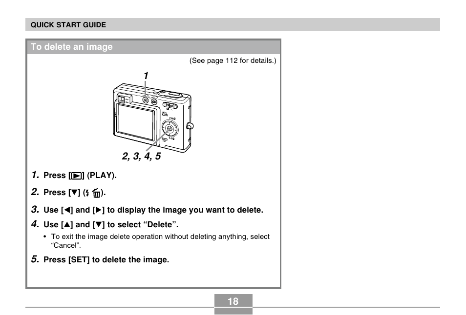 To delete an image | Casio EX-Z30/EX-Z40 User Manual | Page 18 / 198