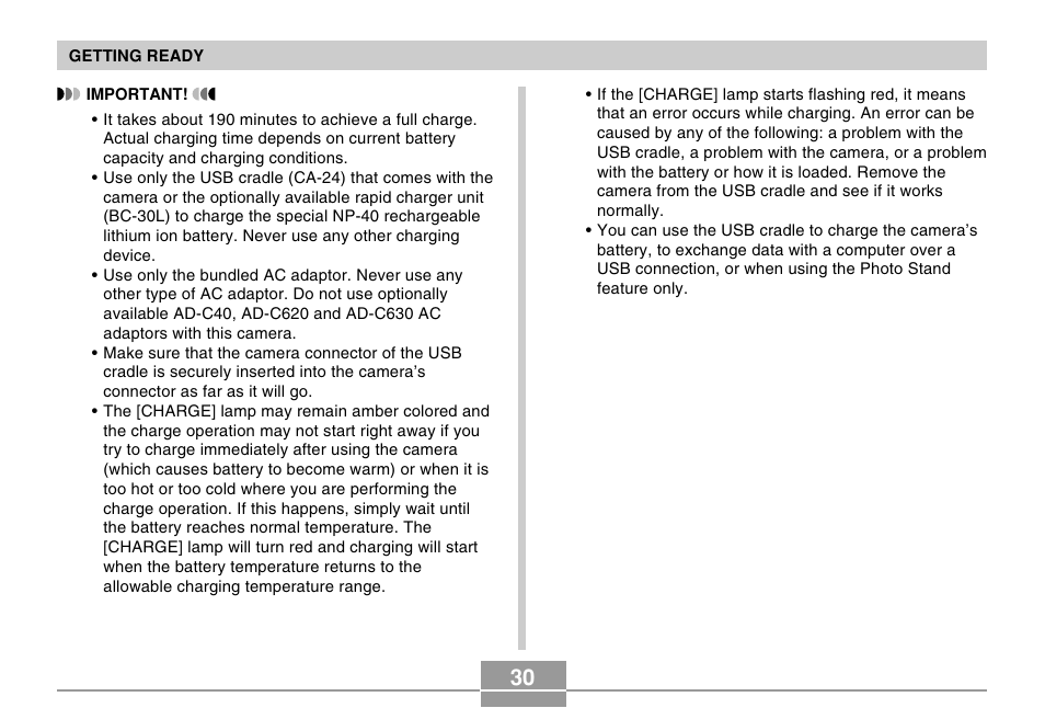 Casio EX-Z30/EX-Z40 User Manual | Page 30 / 198