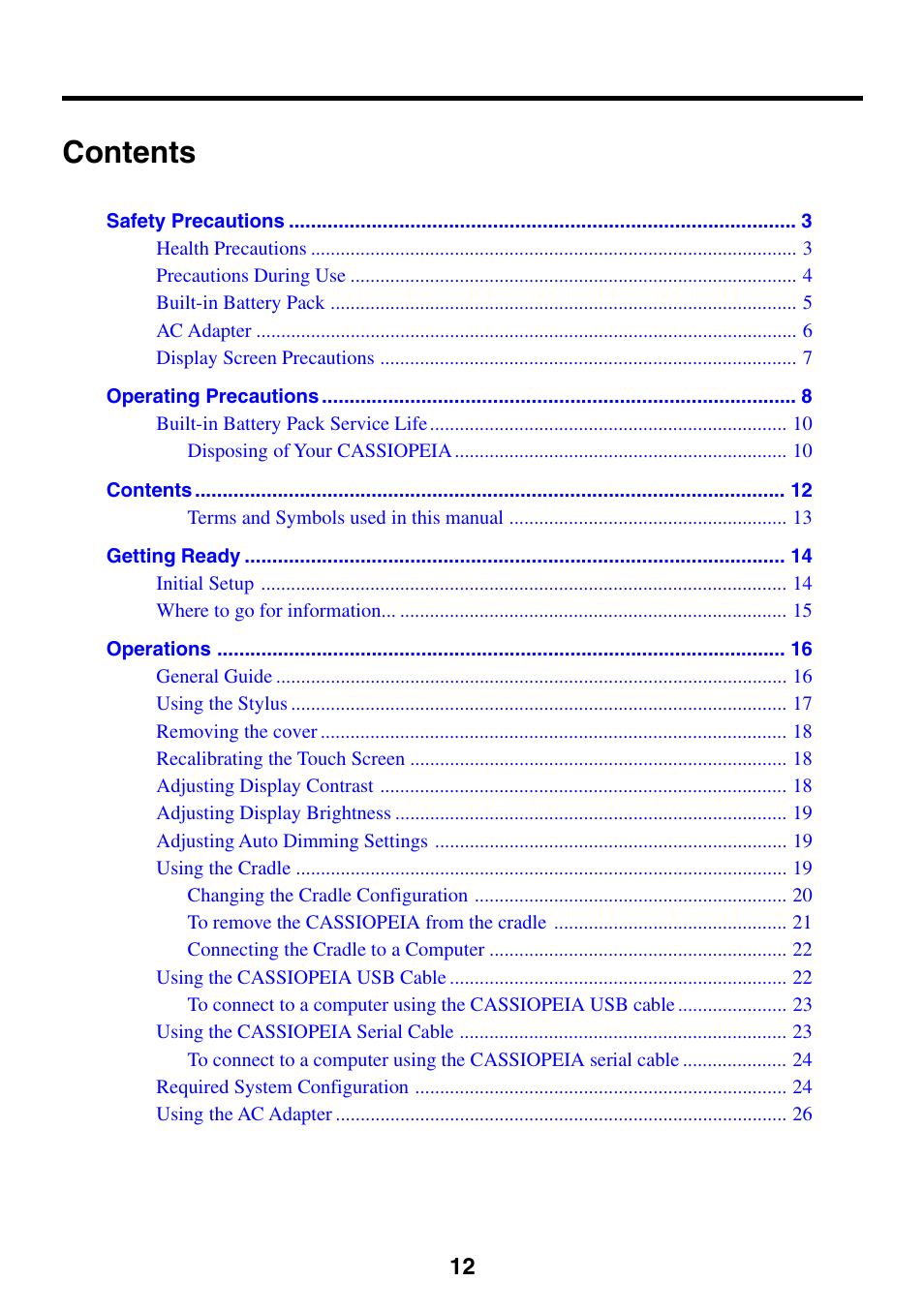 Casio Cassiopeia BE-300 User Manual | Page 12 / 47