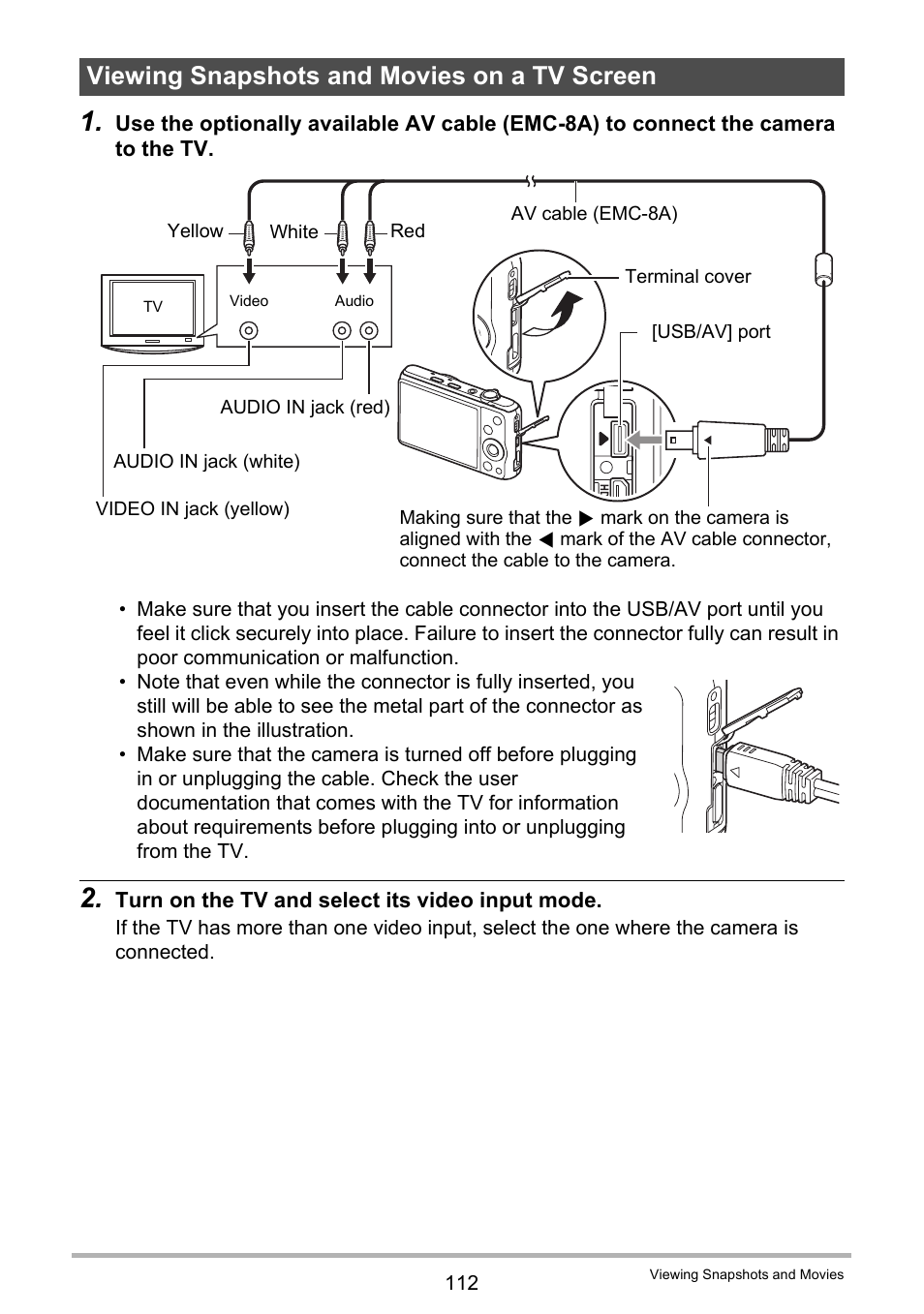 Viewing snapshots and movies on a tv screen | Casio EXILIM EX-ZR20 User Manual | Page 112 / 197