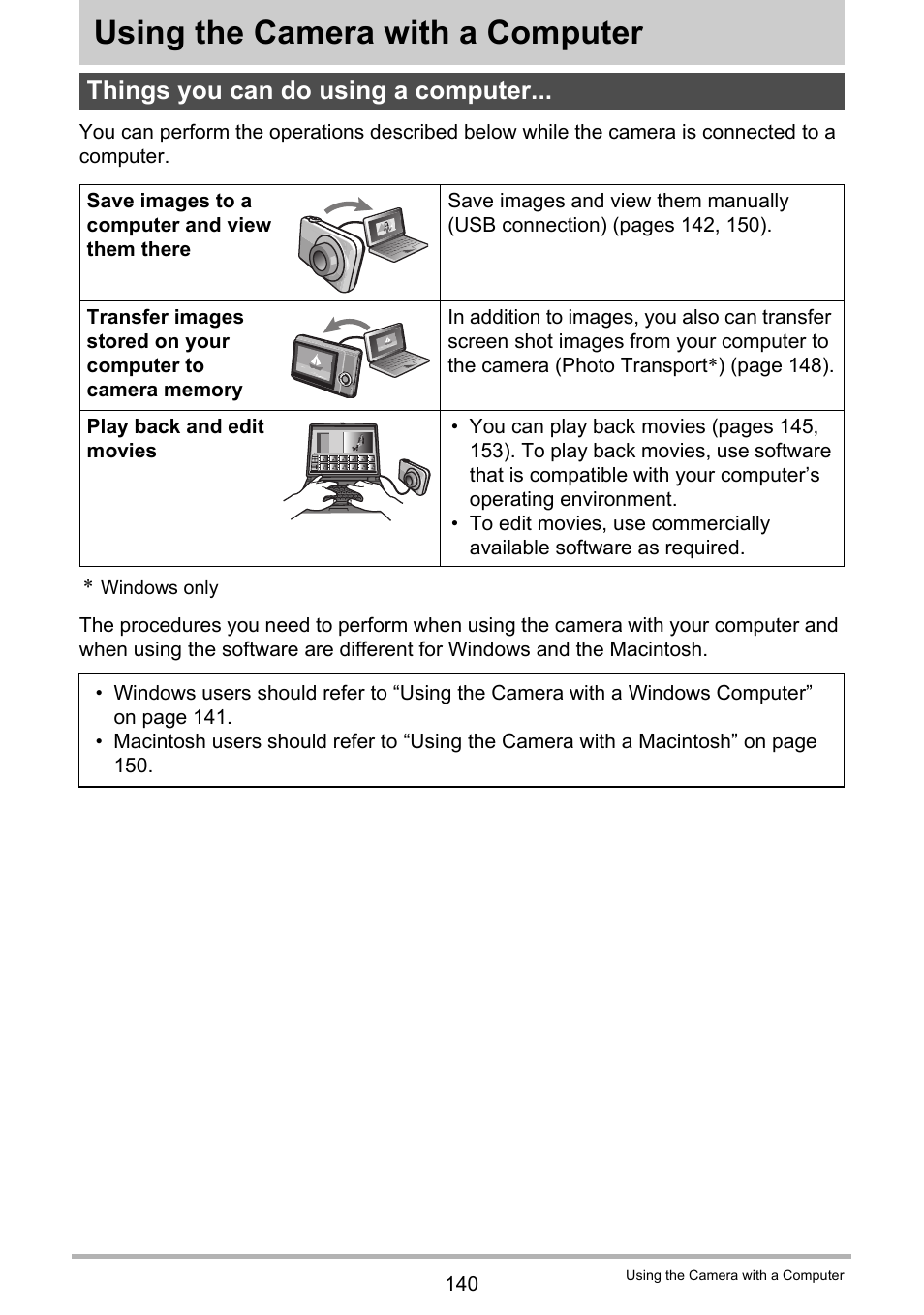 Using the camera with a computer, Things you can do using a computer | Casio EXILIM EX-ZR20 User Manual | Page 140 / 197