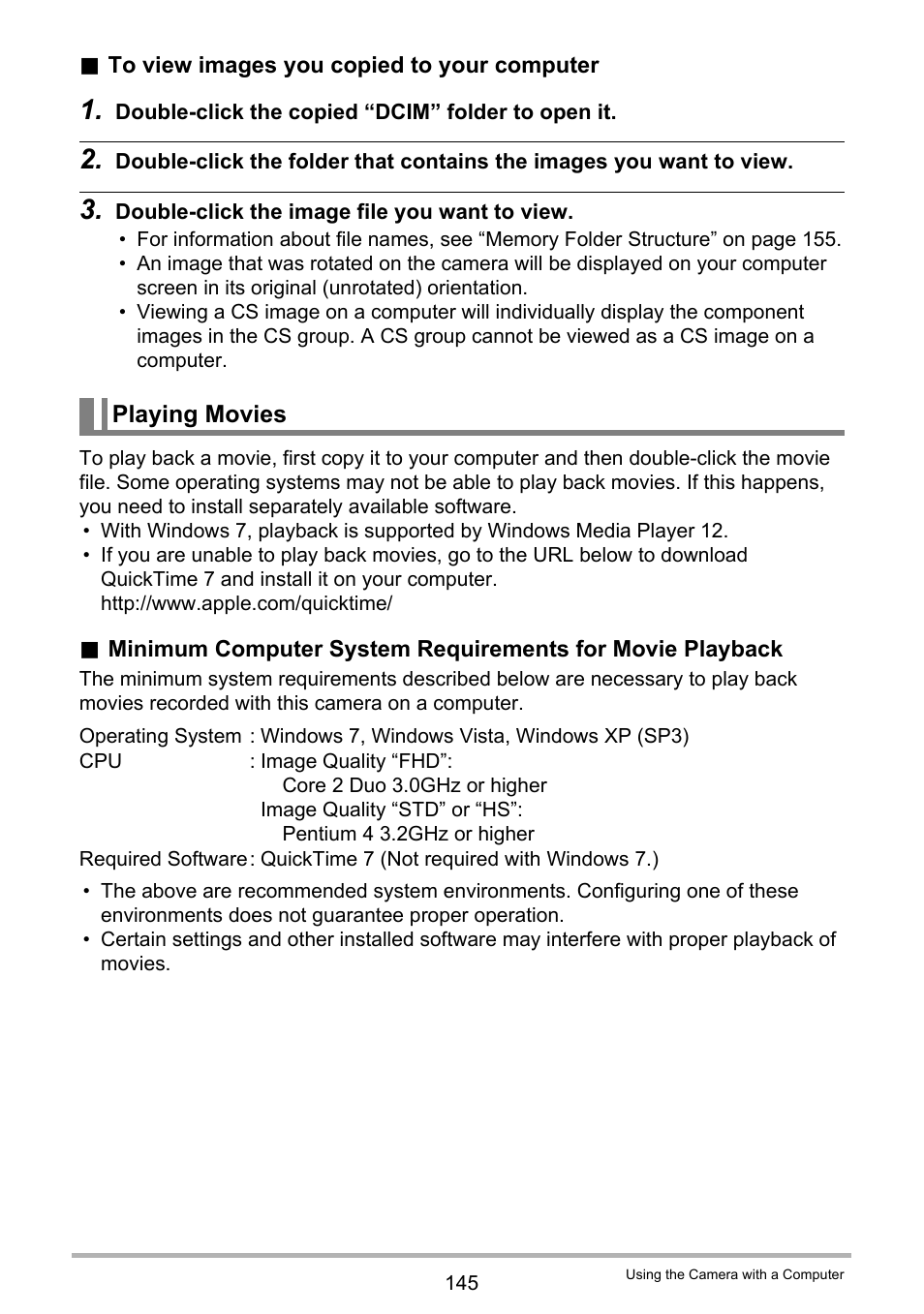 Playing movies | Casio EXILIM EX-ZR20 User Manual | Page 145 / 197