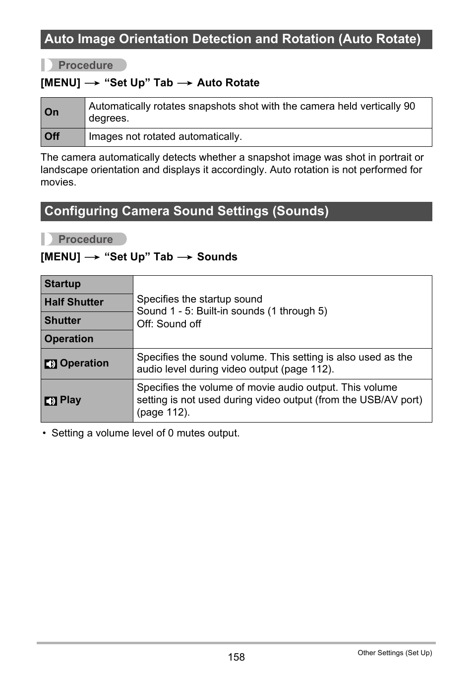 Configuring camera sound settings (sounds) | Casio EXILIM EX-ZR20 User Manual | Page 158 / 197