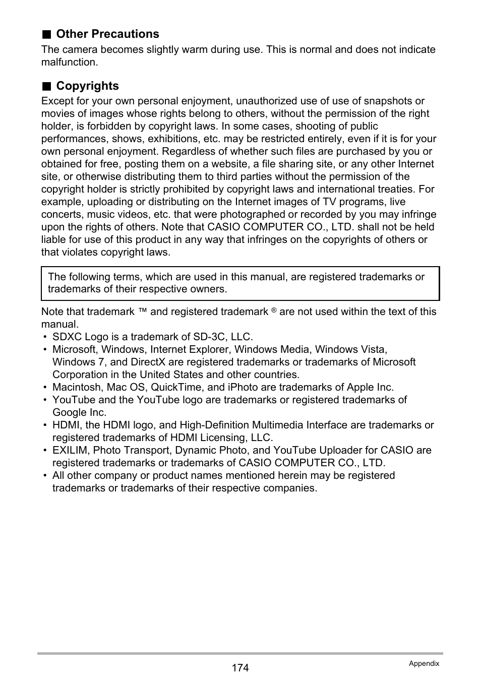 Casio EXILIM EX-ZR20 User Manual | Page 174 / 197