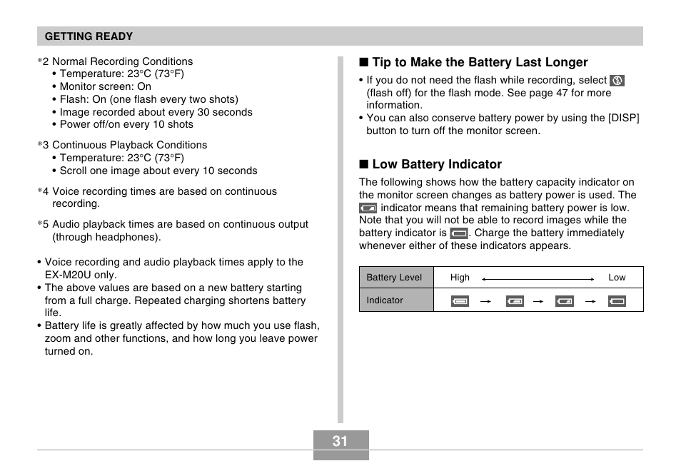 Casio EX-M20U User Manual | Page 31 / 54