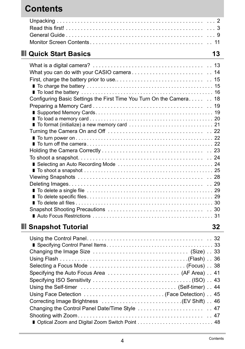 Casio EXILIM EX-Z550 User Manual | Page 4 / 196