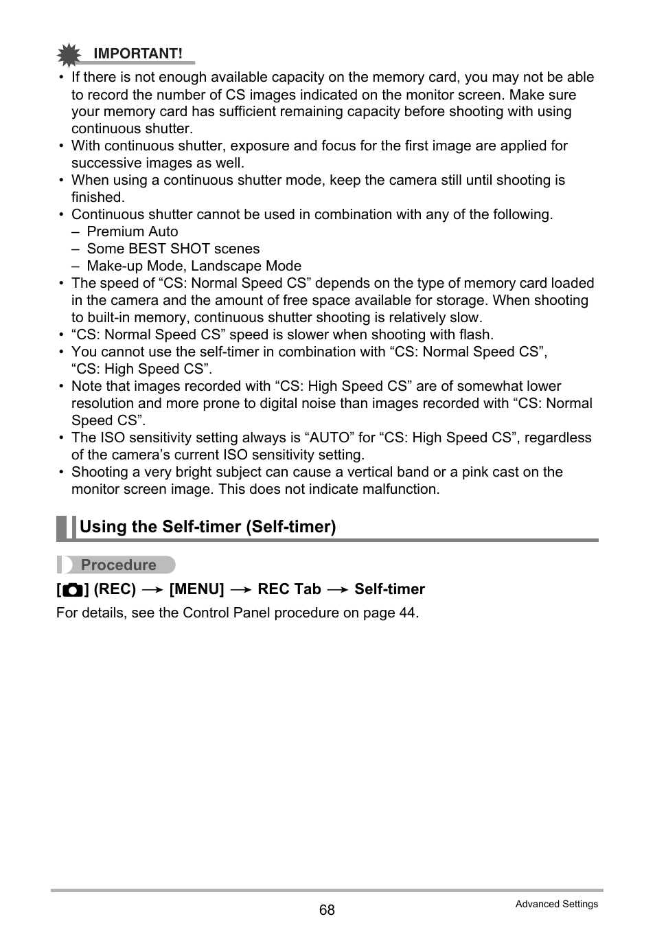 Using the self-timer (self-timer) | Casio EXILIM EX-Z550 User Manual | Page 68 / 196