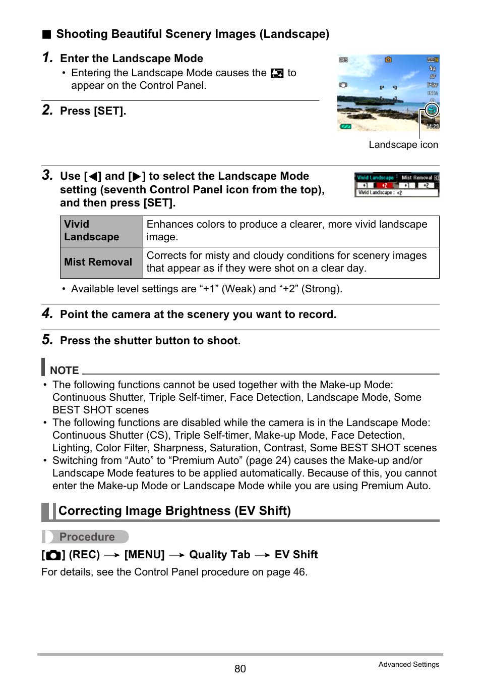 Correcting image brightness (ev shift) | Casio EXILIM EX-Z550 User Manual | Page 80 / 196