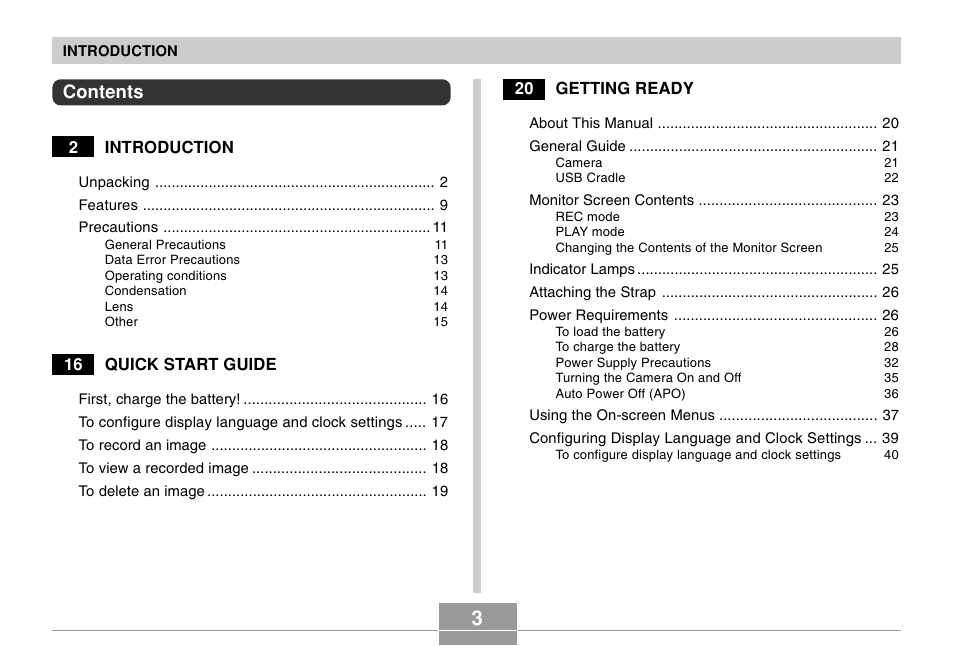 Casio EX-S20 User Manual | Page 3 / 42
