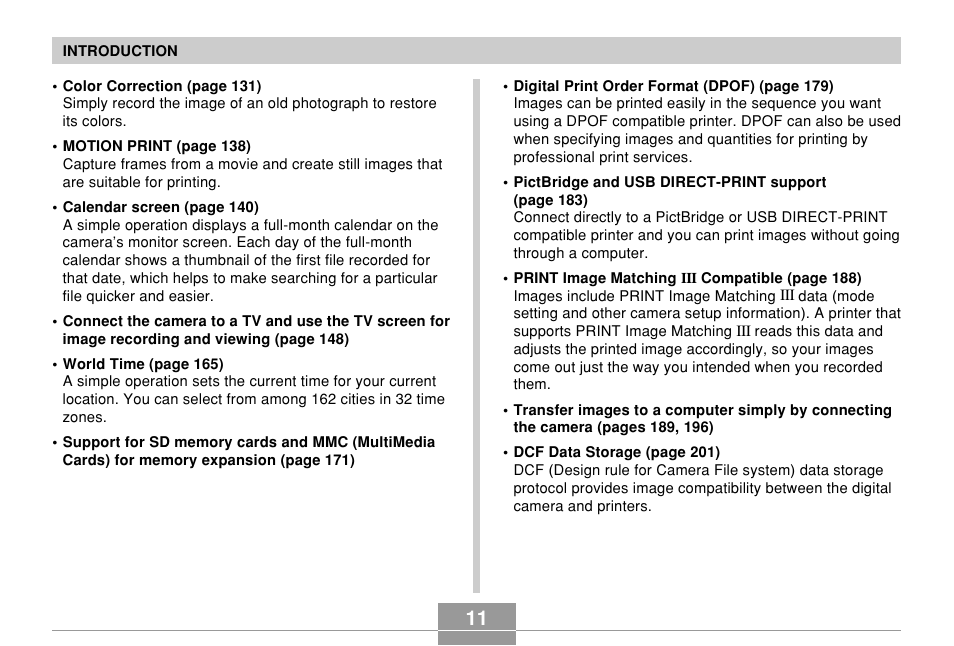 Casio EX-Z70 User Manual | Page 11 / 252