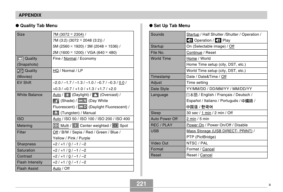 Casio EX-Z70 User Manual | Page 221 / 252