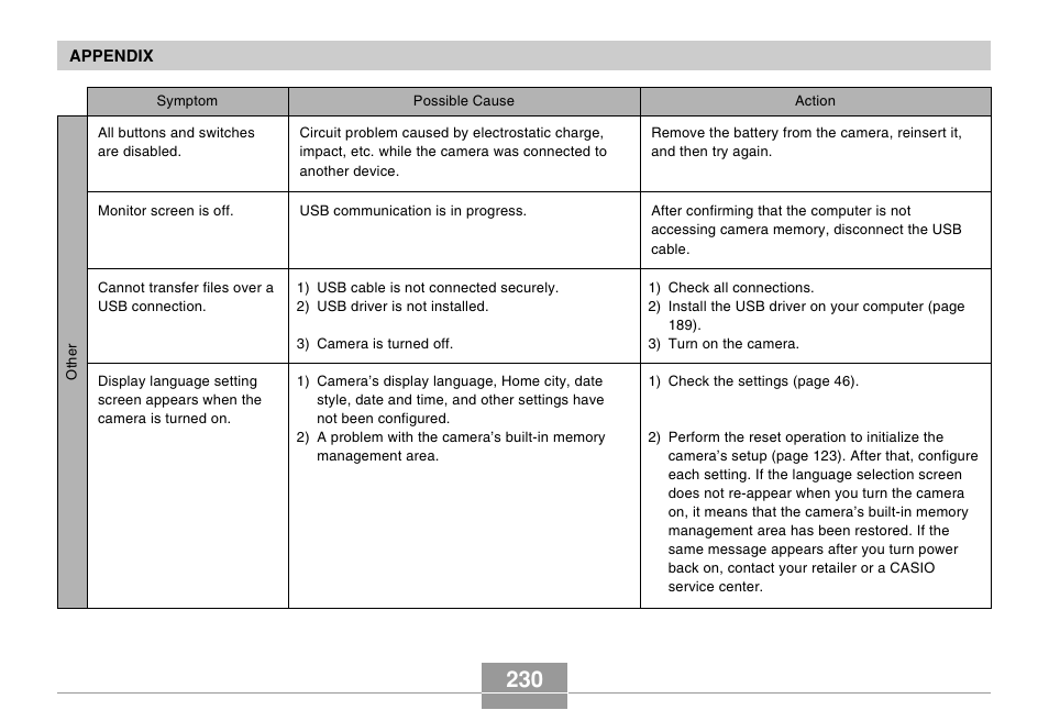 Casio EX-Z70 User Manual | Page 230 / 252