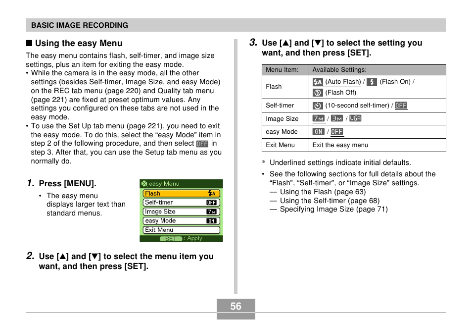 Casio EX-Z70 User Manual | Page 56 / 252