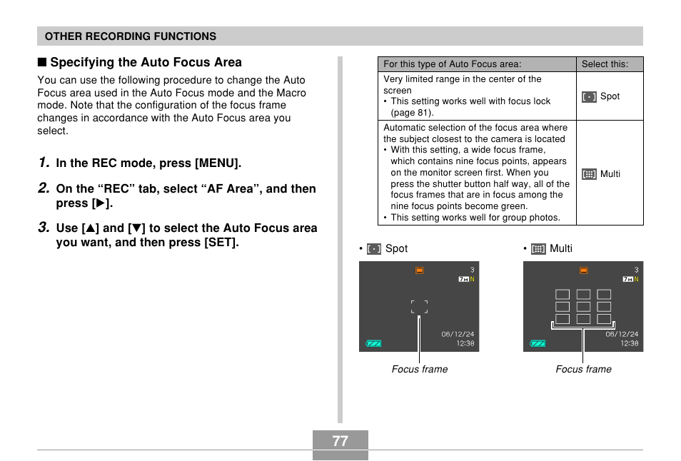 Casio EX-Z70 User Manual | Page 77 / 252