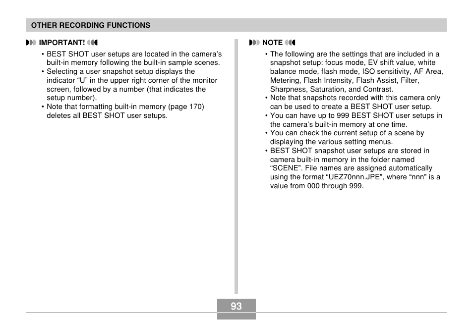 Casio EX-Z70 User Manual | Page 93 / 252