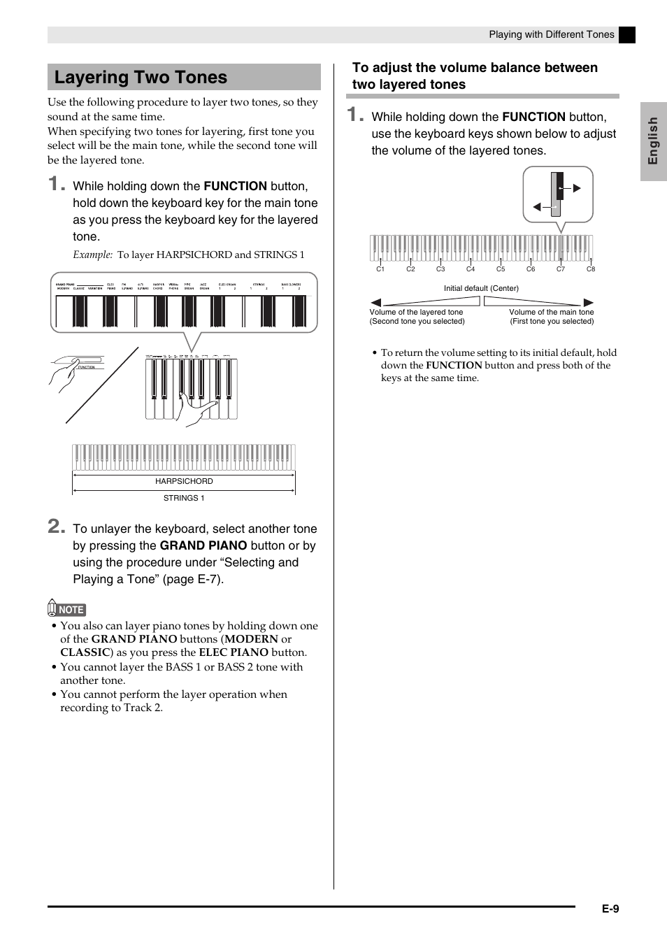 Layering two tones | Casio PRIVIA PX-130 User Manual | Page 11 / 36