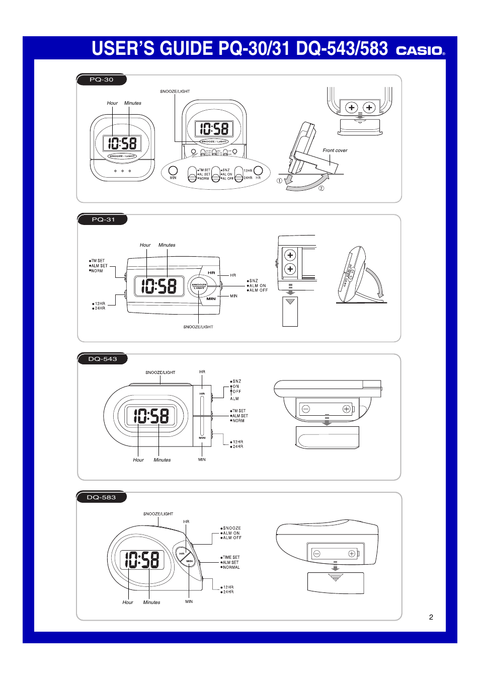 Pq-30, Pq-31, Dq-543 | Dq-583 | Casio DQ-543/583 User Manual | Page 2 / 2