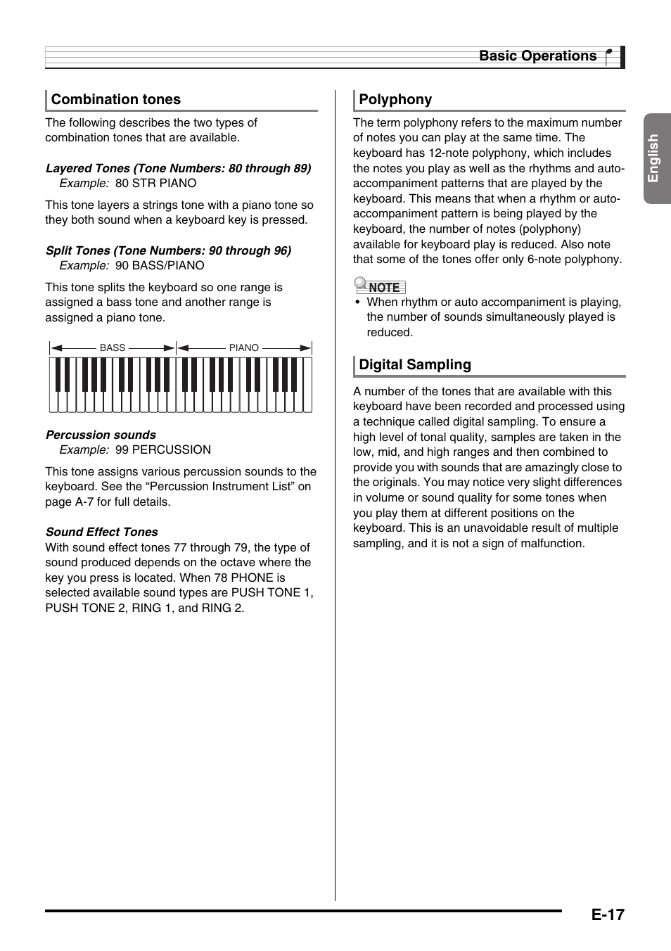 E-17 | Casio CTK-245 User Manual | Page 19 / 46