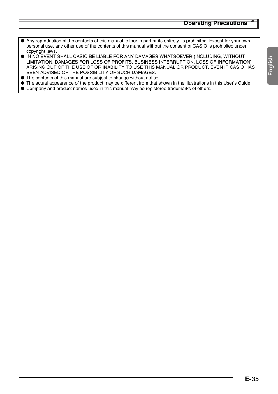 E-35 | Casio CTK-245 User Manual | Page 37 / 46