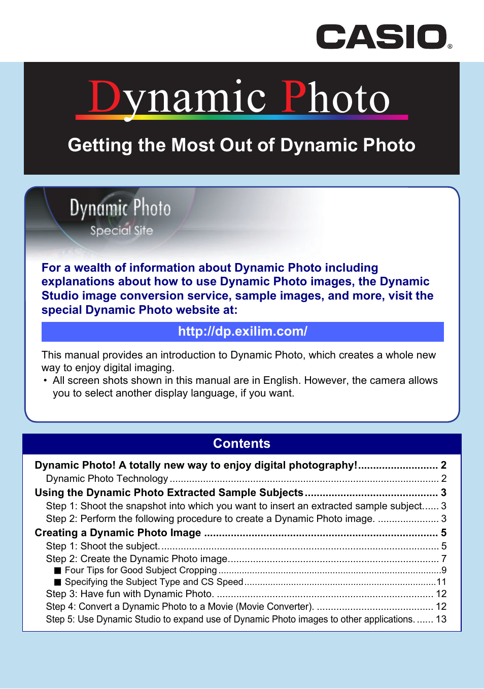Dynamic p, Hoto | Casio EXILIM EX-H10 User Manual | Page 177 / 189