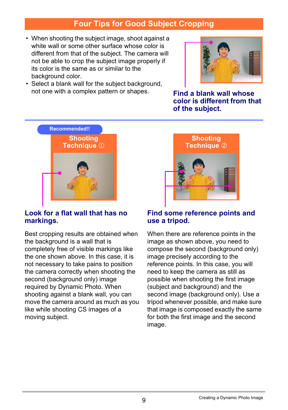 Four tips for good subject cropping | Casio EXILIM EX-H10 User Manual | Page 185 / 189