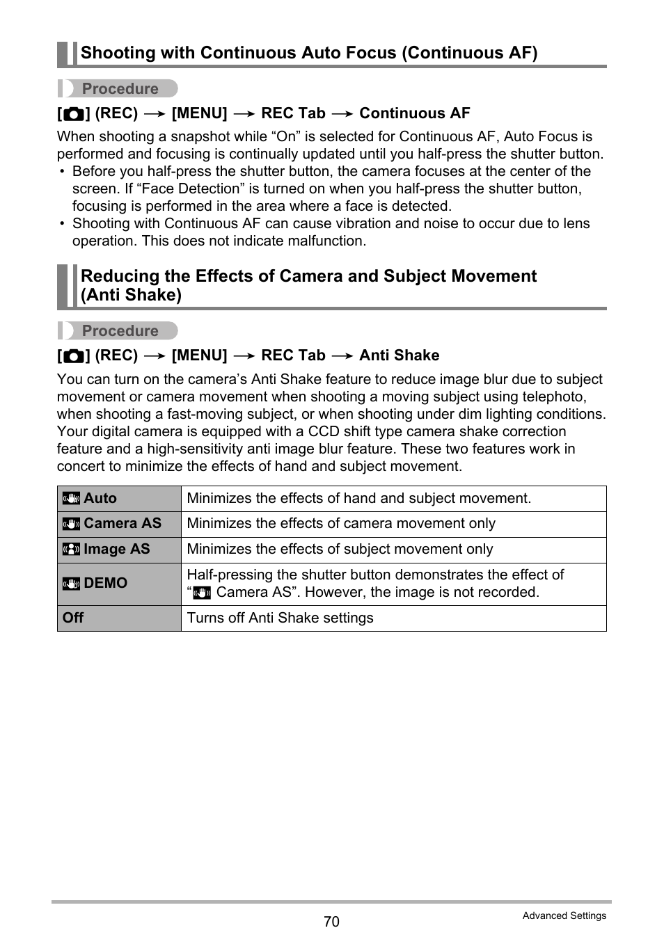 Ge 70) | Casio EXILIM EX-H10 User Manual | Page 70 / 189