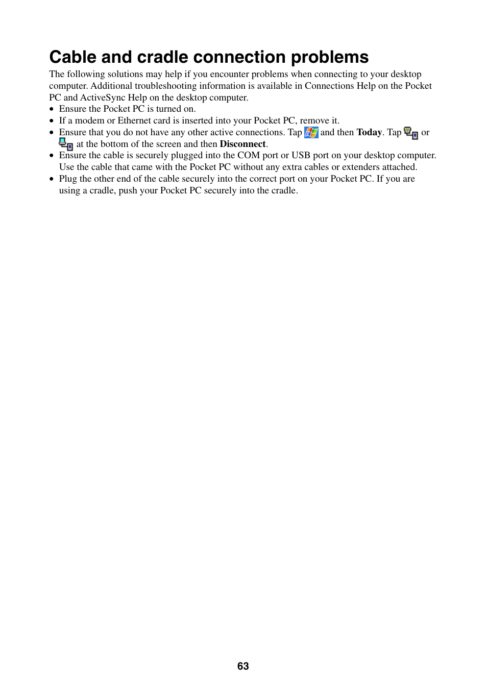 Cable and cradle connection problems | Casio E-200 User Manual | Page 63 / 65