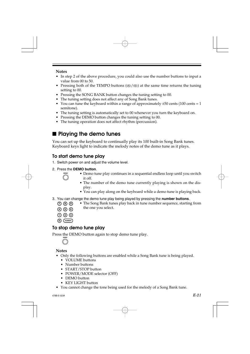 Playing the demo tunes | Casio LK-40 User Manual | Page 23 / 59