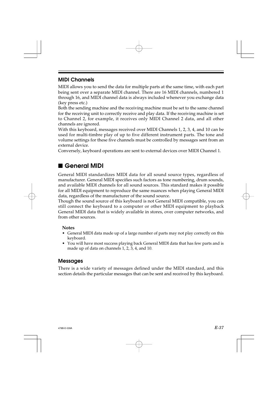 General midi | Casio LK-40 User Manual | Page 39 / 59