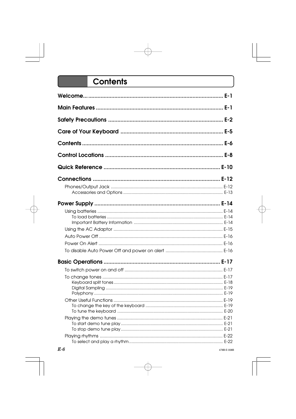 Casio LK-40 User Manual | Page 8 / 59