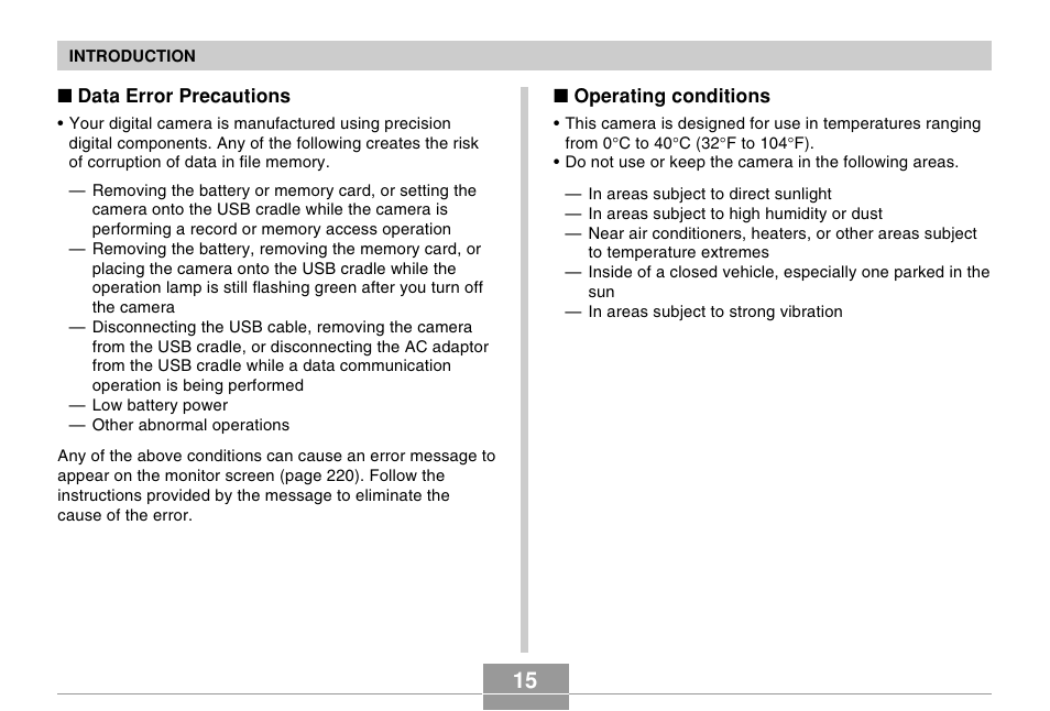 Casio EX-Z500 User Manual | Page 15 / 227