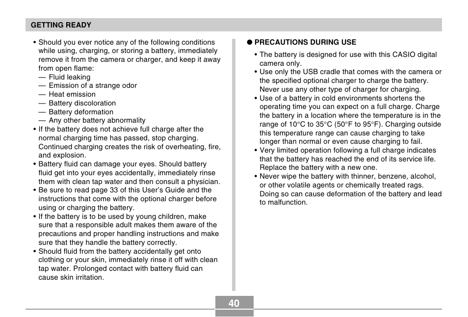 Casio EX-Z500 User Manual | Page 40 / 227