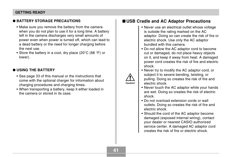 Casio EX-Z500 User Manual | Page 41 / 227