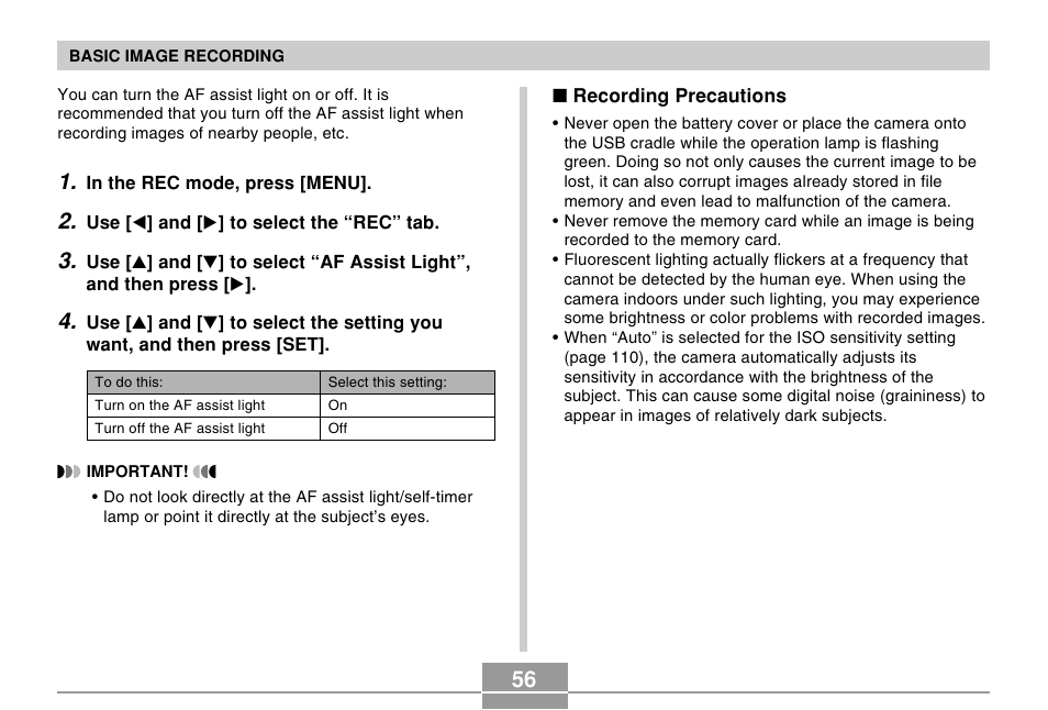 Casio EX-Z500 User Manual | Page 56 / 227