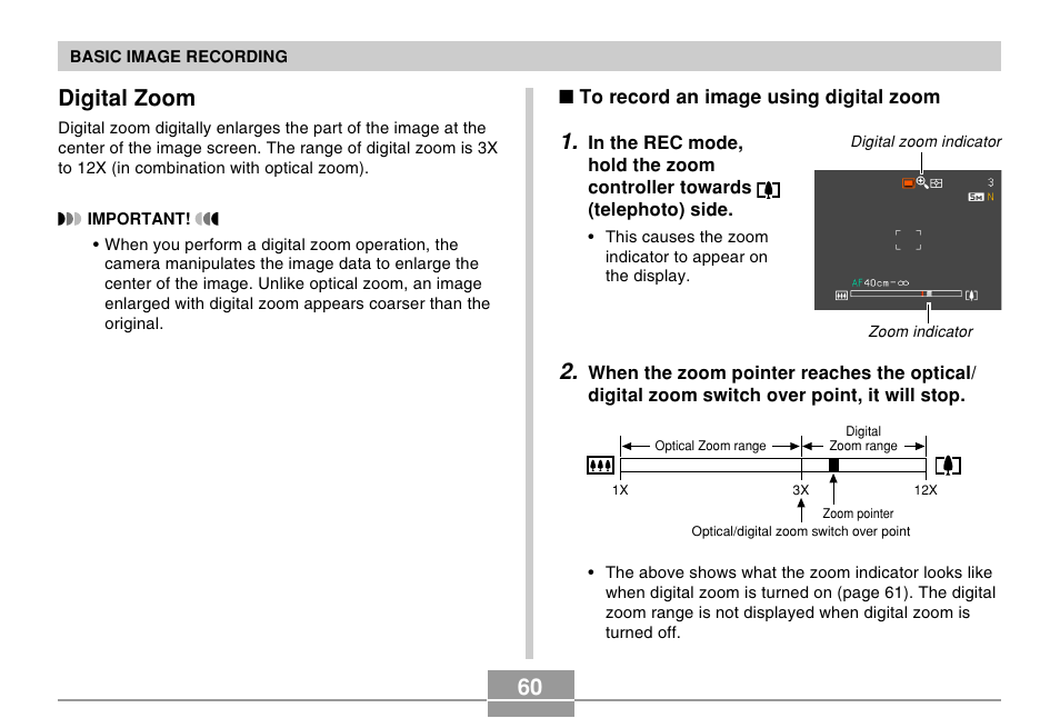 Digital zoom | Casio EX-Z500 User Manual | Page 60 / 227