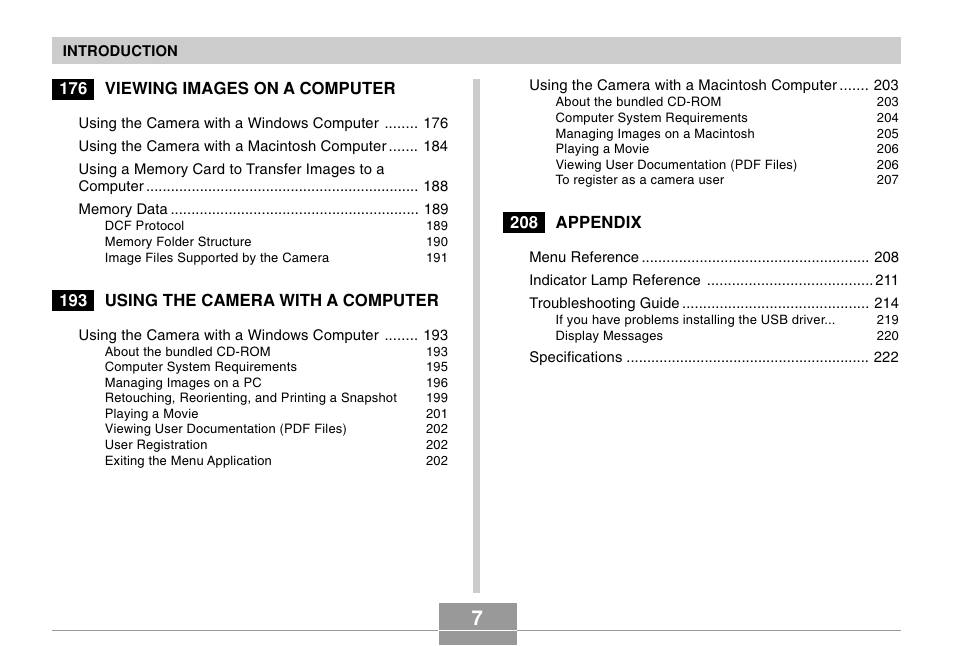 Casio EX-Z500 User Manual | Page 7 / 227