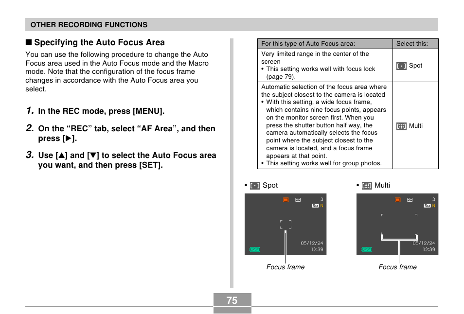 Casio EX-Z500 User Manual | Page 75 / 227