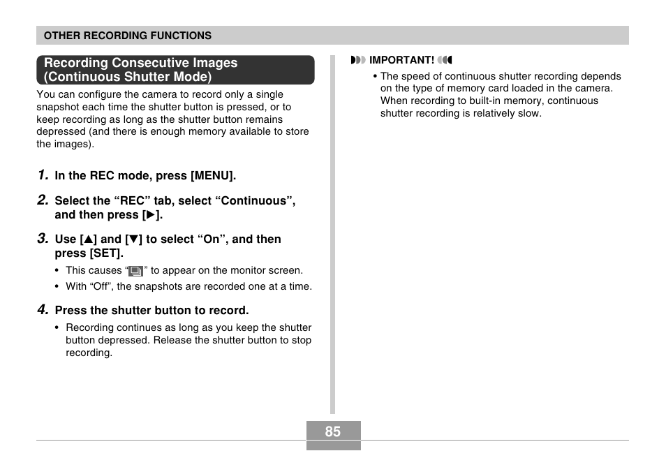 Casio EX-Z500 User Manual | Page 85 / 227