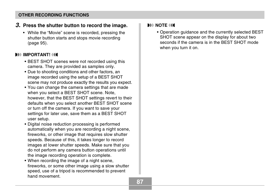 Casio EX-Z500 User Manual | Page 87 / 227