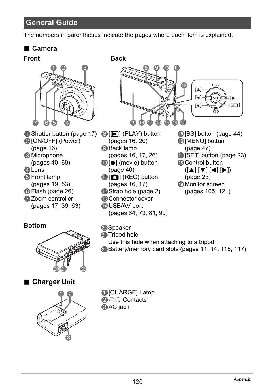 General guide, 9 bk bm bn bl 8 bp bq br bs bo bt, Cm cl ck | Casio EXILIM EX-Z150 User Manual | Page 120 / 137