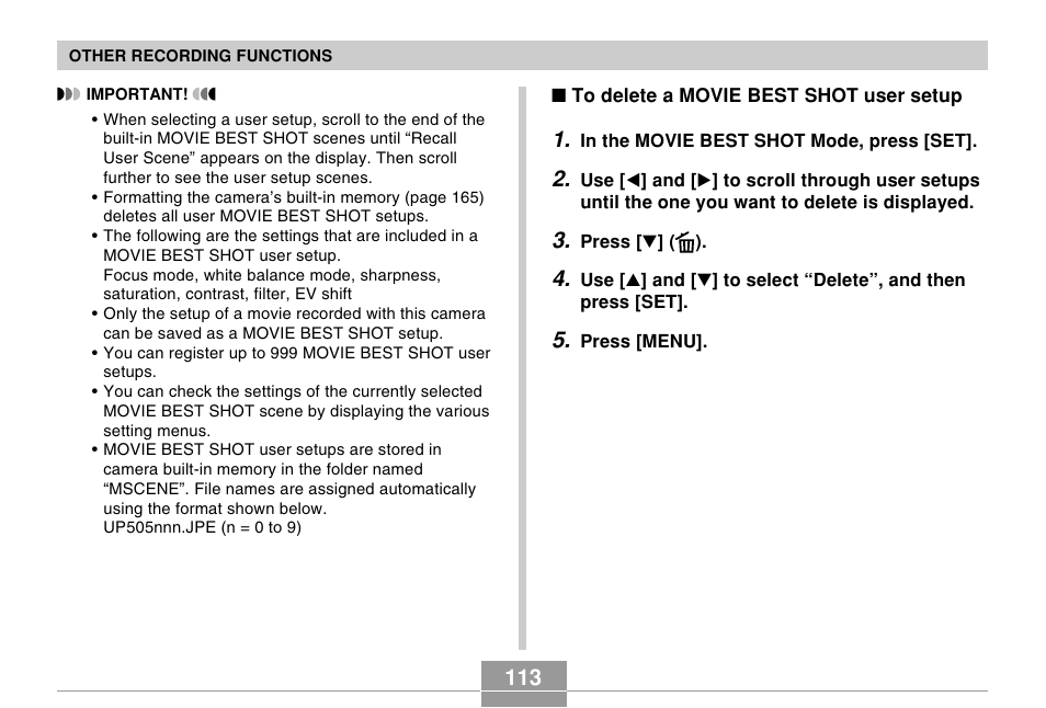 Casio EX-P505 User Manual | Page 113 / 236