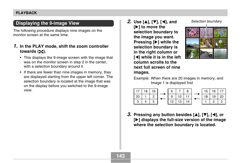 Displaying the 9-image view | Casio EX-P505 User Manual | Page 143 / 236