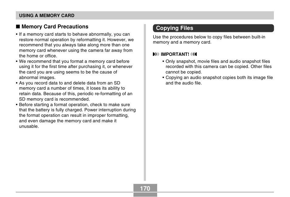 Copying files | Casio EX-P505 User Manual | Page 170 / 236