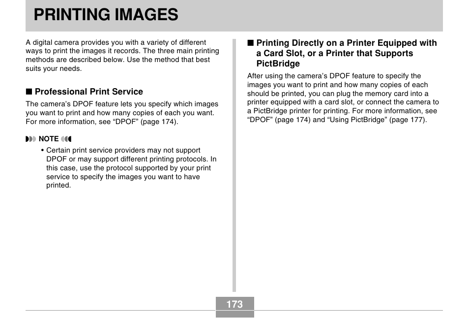 Printing images | Casio EX-P505 User Manual | Page 173 / 236