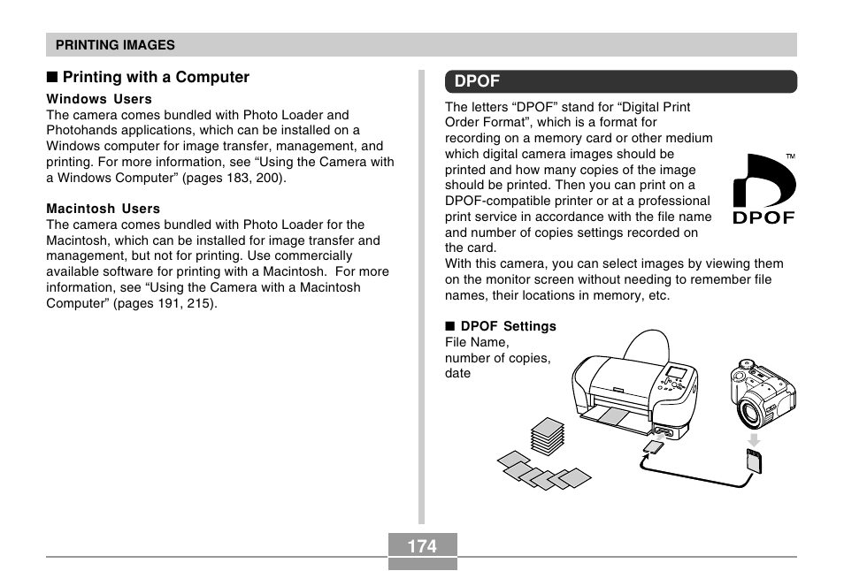 Dpof | Casio EX-P505 User Manual | Page 174 / 236